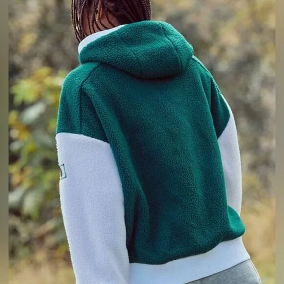 043 Free People Hit The Slopes Hoodie NWT Evergreen Combo Size Med - Picture 2 of 3
